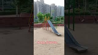 Morning Garden view | Children playing equipment in the Garden