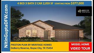 Meritage Homes Model Tour New Home Tour | New Homes in Royse City, TX | Preston Plan DeBerry Reserve