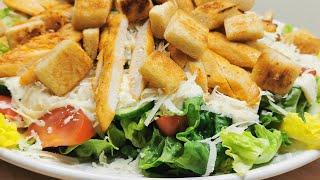 Cäsar Salat mit Hähnchen und Croutons  chicken caesar salad, lecker und einfach