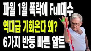 파월 1월 폭락에 Full매수 역대급 기회온다 왜? 6가지 반등 빠른 알트