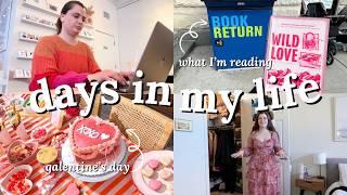 VLOG  galentine's day, NYFW prep, filming content, new books + more