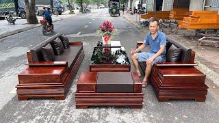Bộ đối Sofa zito chân pháo tay cánh gà gỗ sồi Nga