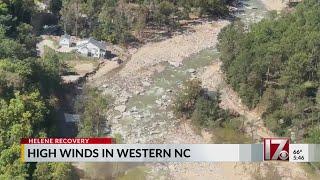 High winds in western North Carolina