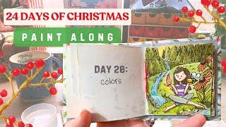 DRAW AND PAINT WITH ME | 24 Days of Christmas Paint Along | DAY 20: Colors