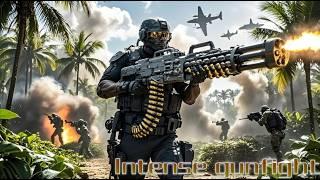 Intense gunfight!Special forces raid terrorists,unleashing machine guns and rockets to wipe them out