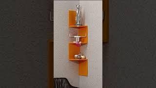wooden zigzag corner rack shelf Home decor rack shelf