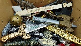 Box of Toys!! Medieval Toy Sword and Shield and Toy Combat Axe