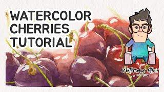 WATERCOLOR CHERRIES TUTORIAL - My Step by Step Process