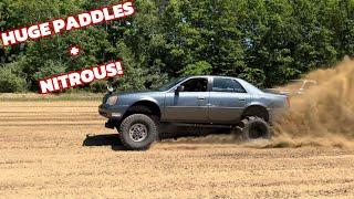 Putting HUGE PADDLES on the Badillac and DRAG RACING! $100 4.8L DID NOT Like the Nitrous!