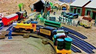 Army Men:Military train under siege by tan army #stopmotion (Army men stopmotion)