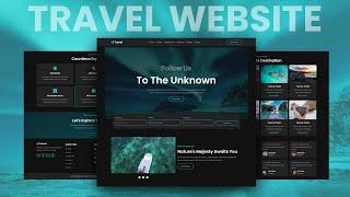 Create A Responsive Tour & Travel Agency Website Design - HTML CSS  / SASS JAVASCRIPT | Step By Step