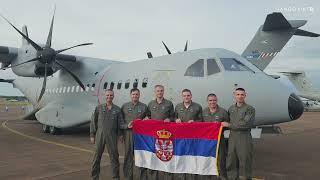 Serbian Air Force C295MW flight from Batajnica AFB to RAF Fairford for their inaugural RIAT display