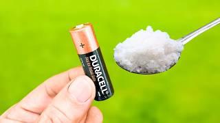 Never buy new batteries!Just use SALT and Your Old Batteries can be Reused!Amazing Smart