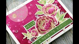 Waffle Flower Peony Notes | Nuvo Aqua Flow Pens