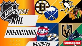 NHL Picks & Predictions Today 4/6/25 | NHL Picks Today 4/6/25 | Best NHL Bets