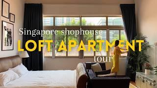 My Singapore shophouse loft apartment tour | light filled, spacious, aesthetic