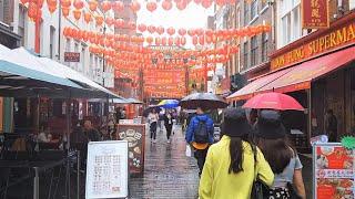 London Rain Walk in West End  | Relaxing Rain Sounds