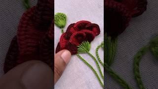 Beautiful flower embroidery|embroidery flower|hand embroidery#shortvideo