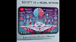 Simulating Society as a Neural Network: Balancing Fairness, Efficiency, and Meritocracy