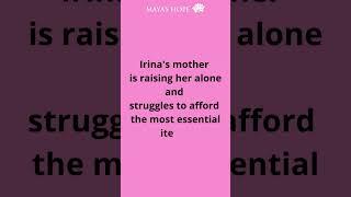Irina received her package of basic needs!
