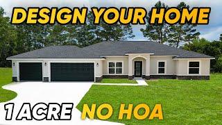 New Custom Home for Sale in Ocala, FL on OVER ONE ACRE LAND for an AFFORDABLE price! NO HOA