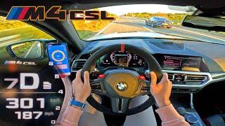 BMW M4 CSL 300km/h on Autobahn [NO SPEED LIMIT]