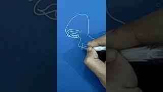 Face Drawing With Nonstop line./ #shorts #subscribe #shortsvideo #art #drawing #artshorts #artwork