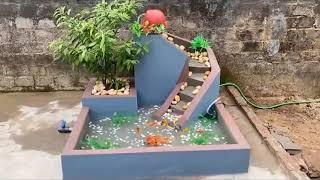 在自家后院制作鱼缸Make a fish tank in your backyard