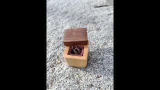 Simple wooden ringbox with copper inlay