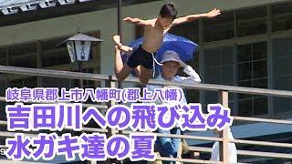 【岐阜県郡上市】郡上八幡　吉田川への飛び込み・水ガキ達の夏　Gujo Hachiman