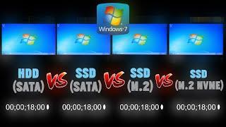 Windows 7 HDD vs SSD vs M.2 vs NVME  Boot Time Comparison !