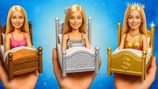Poor vs Rich vs Giga Rich Doll Hacks  Viral Barbie Makeovers and DIYs