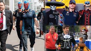 Perez arrives with bodyguards & a mask | Charles Leclerc comes in a Mariachi outfit #MexicoGP BTS