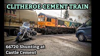 Castle Cement SHUNTED with 66720 | GBRF at Clitheroe cement works