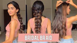 Big Braid Hairstyle For Long Hair | Indian Bridal Braid Hairstyle | Hair Extensions India #shorts