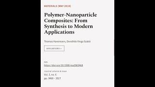 Polymer-Nanoparticle Composites: From Synthesis to Modern Applications | RTCL.TV