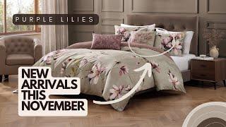 Purple Lilies 5-Piece reversible comforter set | Bebejan New Arrivals | #luxurybedding #beddingideas