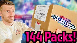 Testing Stellar Crown Pull Rates With AN ENTIRE CASE of Sleeved Booster Packs!