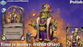 Hearthstone: Auctionmaster Beardo card sounds in 14 languages -MSoG -Gadgetzan