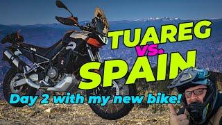 Breaking in my Aprilia Tuareg 660 on a mountain in Andalusia!