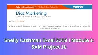 Module 1: SAM Project 1b | Shelly Cashman Excel 2019 #module1 #samproject1b #shellycashmanexcel2019