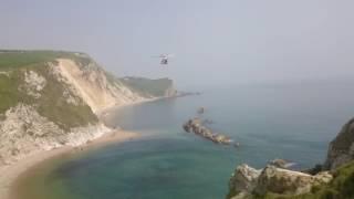 Lulworth helicopter rescue coastguard