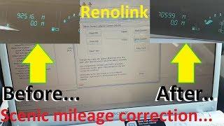 Renault Scenic Mileage correction after cluster replacement using Renolink.