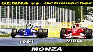 Iconic F1 Duel: Senna vs. Schumacher - Williams FW16 vs. Ferrari F2004 at Monza [Assetto Corsa]