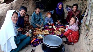 VillageCabbage Recipes in Cold Caves! Big Family Cooking, Children in cave, Village Life Afghanistan