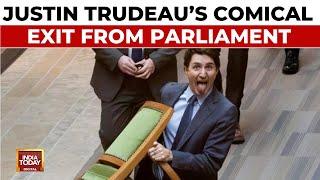 Justin Trudeau Carries His Chair | Outgoing Canada PM Trudeau Bids Farewell | India Today News