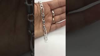 925 Sterling Silver BOLD anklet 7mm FIGARO link chain ankle bracelet Women's Anklet 9" 10"