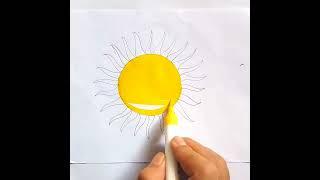 Sun ️️️drawing for kids easy // How to draw and colour sun #shorts #sundrawing #ytshorts #sun