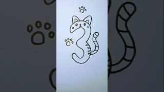 how to draw a number 3 cat  #drawing #1436 #art
