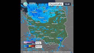 Prognoza opadu na 8 godzin (Model MERGE) Poniedziałek12.02 2024   #pogoda  #prognoza #short #winter